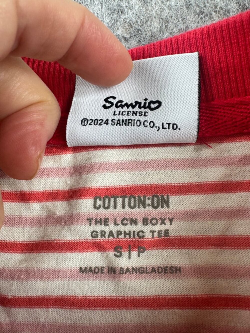 Hello Kitty and Friends T Shirt Striped Sz S Kerokerokeroppi Short Sleeve - Picture 5 of 9